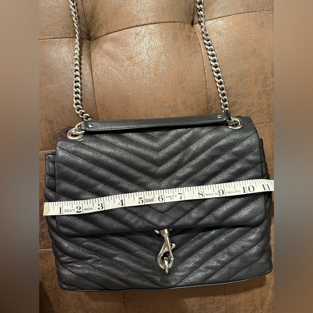 Rebecca Minkoff Eddie Crossbody Black Quilted Leather Bag - Picture 12 of 16